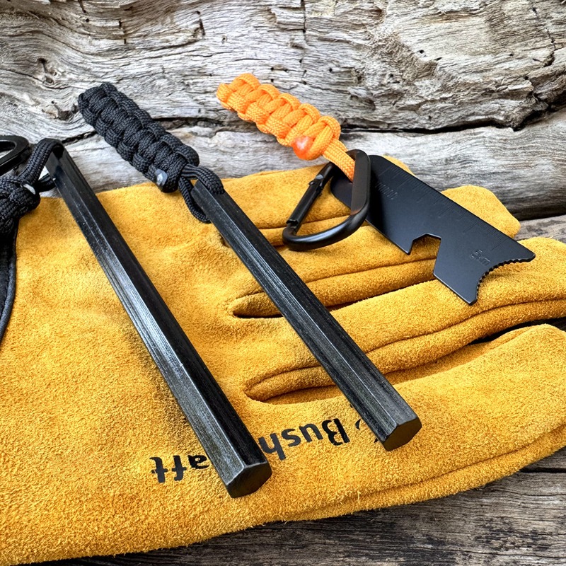 Fire Starting Kit - عصا صوان ماغنيسيوم سداسية الشكل منسوجة