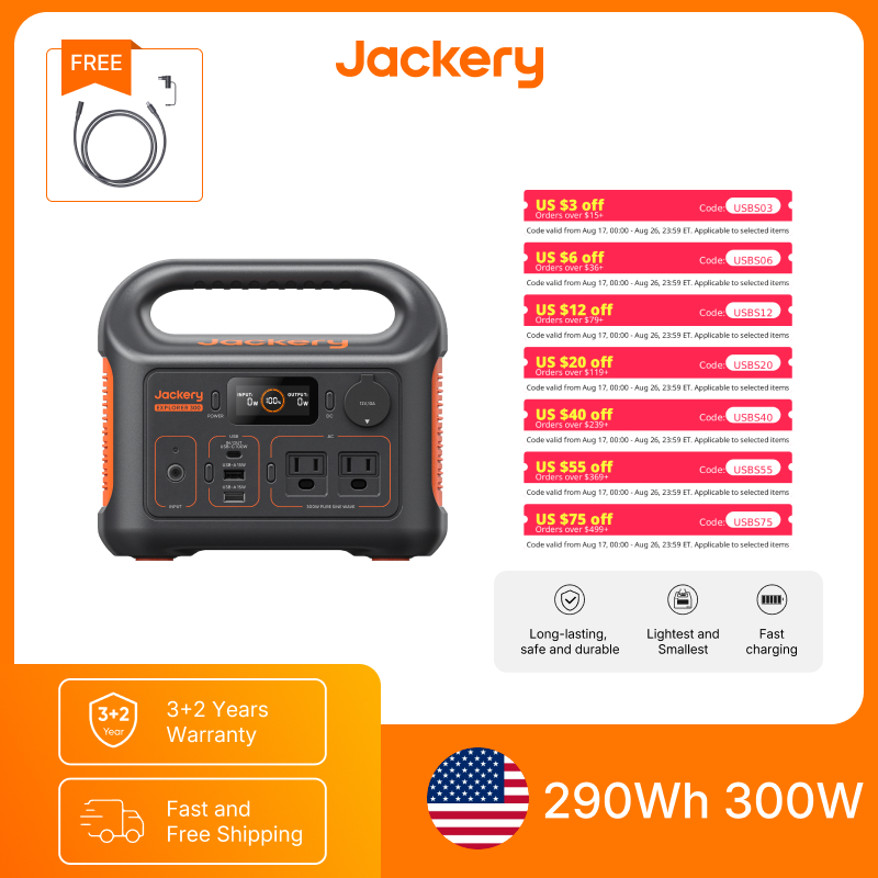 Solar Emergency Charger - محطة طاقة محمولة جاكيري إكسبلورر 300