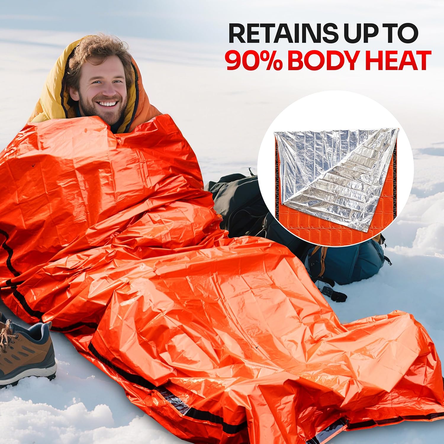 Emergency Mylar Tent - كيس نوم للطوارئ لمعدات ومستلزمات النجاة،