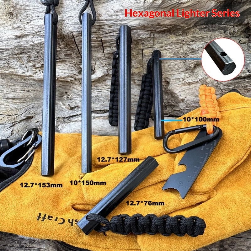 عصا صوان ماغنيسيوم سداسية الشك - مراجعة Fire Starting Kit وسعره