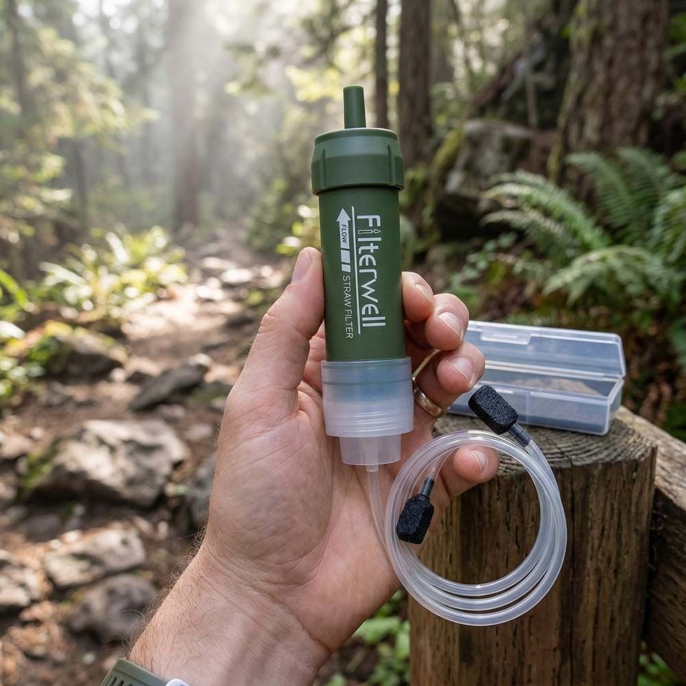 قشة تنقية مياه صغيرة محمولة لل - مراجعة Water Purification Straw وسعره