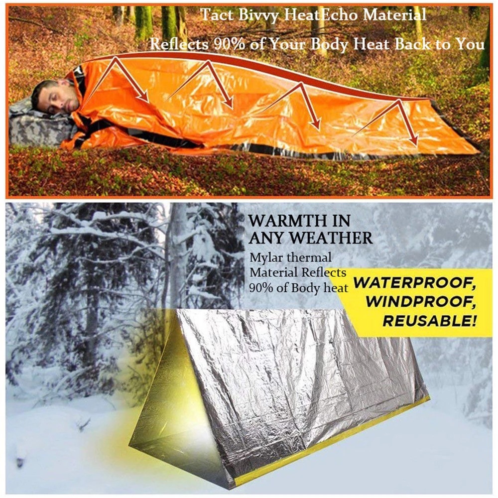 كيس نوم للطوارئ لمعدات ومستلزم - مراجعة Emergency Mylar Tent وسعره